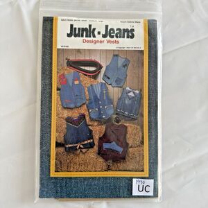 Junk Jeans Designer Vests Sewing Pattern Adult Sz S M L Petite Western Cowboy